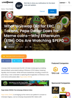 What Uniswap Did for ERC Tokens, Pepe Dollar Does for Meme coins—Why Ethereum (ETH) OGs Are Watching $PEPD | Live Bitcoin News