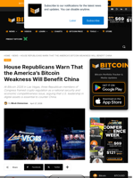 House Republicans Warn That Bitcoin Weakness Benefits China 