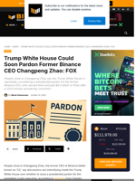 Trump To Soon Pardon Former Binance CEO Changpeng Zhao