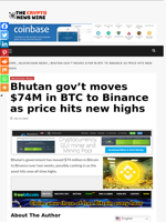 Bhutan gov’t moves $74M in BTC to Binance as price hits new highs - The Crypto News Wire