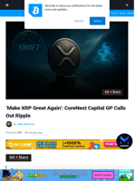 ‘Make XRP Great Again’: CoreNest Capital GP Calls Out Ripple