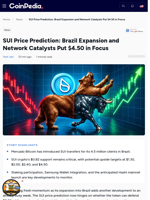 SUI Price Prediction: Brazil Expansion and Network Catalysts Put $4.50 in Focus