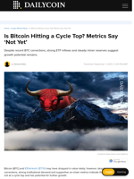 Is Bitcoin Hitting a Cycle Top? Metrics Say ‘Not Yet’ - DailyCoin