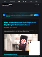 AVAX Price Prediction: $11 Target in 30 Days Despite Current Weakness - Blockchain.News