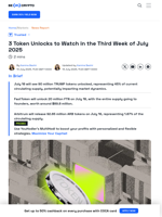 TRUMP, ARB, and FTN: Key Token Unlocks in July 2025