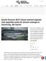 South Korea's $4T stock market signals risk appetite amid AI-driven swings in Samsung, SK Hynix