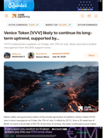 Venice Token [VVV] likely to continue its long-term uptrend, supported by... - AMBCrypto