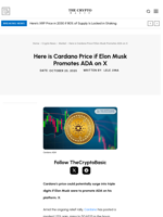 Here is Cardano Price if Elon Musk Promotes ADA on X