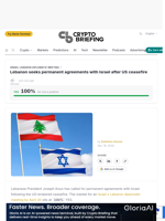 Lebanon seeks permanent agreements with Israel after US ceasefire