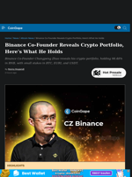 Binance Co-Founder Reveals Crypto Portfolio, Here's What He Holds