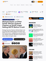Michael Saylor vs Peter Schiff: Bitcoin Outlook Clashes as Schiff Urges Selling MSTR Before Crash – Featured Bitcoin News