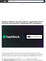 Hashlock Finishes a Security Audit for CryptoPunks.eth an exclusive and innovative CryptoPunks NFT marketplace - Brave New Coin