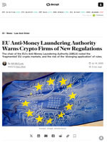 EU Anti-Money Laundering Authority Warns Crypto Firms of New Regulations - Decrypt
