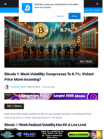 Bitcoin 1-Week Volatility Falls To 8.7%: Violent Move Soon?