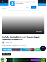 YouTube Deletes Bitcoin.com Channel, Crypto Community Pushes Back
