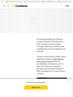 UK Regulator FCA to Lift Ban on Crypto ETNs for Retail Investors  