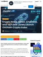 Crypto News: Dinari, Chainlink, and S&P Dow Jones Launch Onchain Crypto Index | Live Bitcoin News