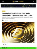 Dogecoin (DOGE) Price: Can Bulls Defend Key Trendline After 23% Drop - CoinCentral