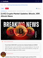[LIVE] Crypto Market Updates: Bitcoin, XRP, Altcoin News