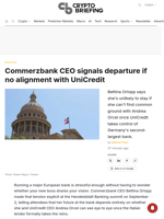 Commerzbank CEO signals departure if no alignment with UniCredit
