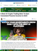6 Best AI Crypto Trading Bots To Earn Consistent Passive Income in 2025
