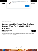 Ripple's Next Big Focus? Top Engineer Reveals What Can't Wait for XRP Anymore - U.Today