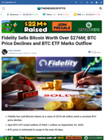 Fidelity Sells Bitcoin Worth Over $276M; BTC Price Declines and BTC ETF Marks Outflow - TheNewsCrypto