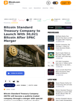 Bitcoin Standard Treasury Company to Launch With 30,021 Bitcoin After SPAC Merger – Crypto News Bitcoin News