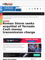 Roman Storm seeks acquittal of Tornado Cash money transmission charge - The Crypto News Wire