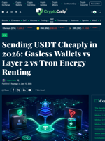 Sending USDT Cheaply in 2026: Gasless Wallets vs Layer 2 vs Tron Energy Renting - Crypto Daily