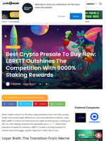 Best Crypto Presale To Buy Now: LBRETT Outshines The Competition With 9000% Staking Rewards | Live Bitcoin News
