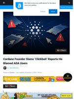 Cardano Founder Slams ‘Clickbait’ Reports He Blamed ADA Users