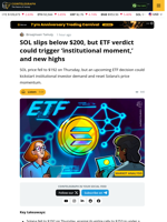 SOL Dips To $192 Ahead of Key ETF Ruling