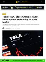 Tesla (TSLA) Stock Analysis: Half of Retail Traders Still Betting on Musk Magic - CoinCentral
