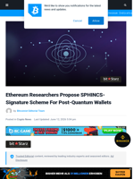 Ethereum Researchers Propose SPHINCS- Signature Scheme For Post-Quantum Wallets