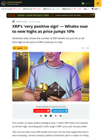 XRP Whales Surge To New Highs As Price Jumps 10%