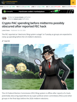 FEC Reports Filing System Down, Potentially Obscuring Crypto PAC Spending