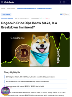 Dogecoin Price Dips Below $0.23, Is a Breakdown Imminent?