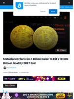 Metaplanet Plans $3.7 Billion Raise To Hit 210,000 Bitcoin Goal By 2027 End | Bitcoinist.com