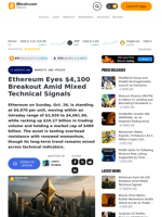 Ethereum Eyes $4,100 Breakout Amid Mixed Technical Signals – Markets and Prices Bitcoin News