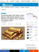 Fund Manager Bill Miller Says Bitcoin Would Be Worth $1.7 Million If It Were Truly Treated As Digital Gold ⋆ ZyCrypto