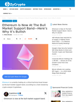 Ethereum Is Now At The Bull Market Support Band—Here’s Why It’s Bullish ⋆ ZyCrypto