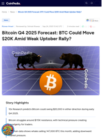 Bitcoin Q4 2025 Forecast: BTC Could Move $20K Amid Weak Uptober Rally?