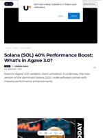 Solana (SOL) 40% Performance Boost: What's in Agave 3.0? - U.Today
