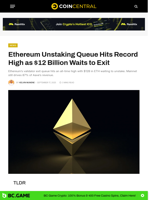 ETH Unstaking Queue Hits Record High as $12 Billion Waits to Exit