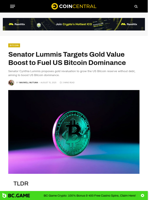 Senator Lummis Targets Gold Value Boost to Fuel US Bitcoin Dominance - CoinCentral