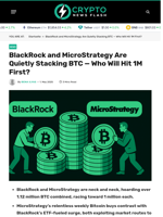BlackRock and MicroStrategy Are Quietly Stacking BTC — Who Will Hit 1M First? - Crypto News Flash