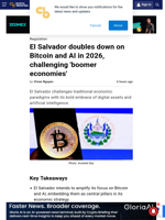 El Salvador doubles down on Bitcoin and AI in 2026,
challenging ‘boomer economies’