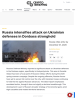 Russia intensifies attack on Ukrainian defenses in Donbass stronghold