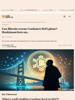 Can Bitcoin rescue Cardano’s DeFi plans? Hoskinson bets on... - AMBCrypto